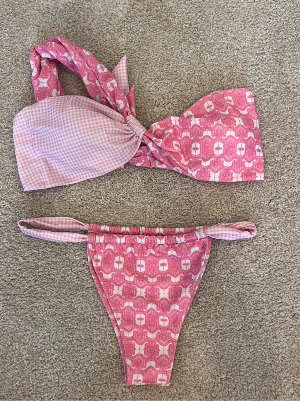 Strawberry Milk Mob Pink Patterned Women’s Bikini Set